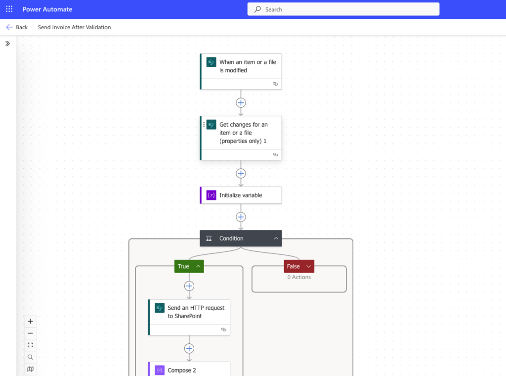MS Power Automate - Flow: Send Invoice After Validation