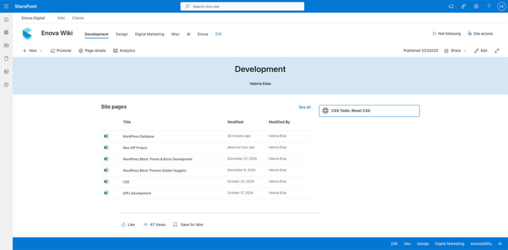 Sharepoint - Wiki Category Landing Page
